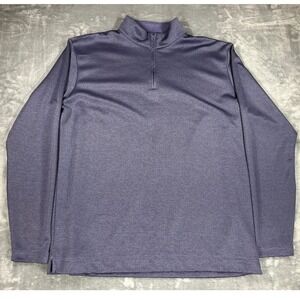FootJoy Mens Quarter Zip Pullover Purple Textured Golf Performance Shirt Large